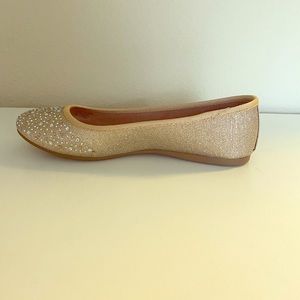 Gold glitter ballerina flats